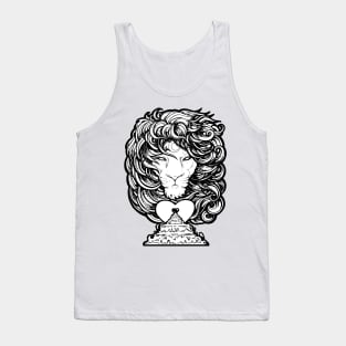 Heart of a Lion - Black Outlined Version Tank Top